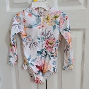 4/25$ 🪷 Floral Long Sleeve Kids Swimwear